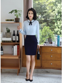 女式浅蓝色正规领衬衣