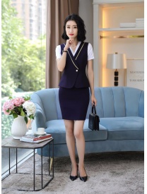女式短款马甲藏蓝色