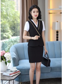 女式短款马甲黑色