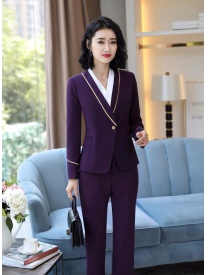女式短款一粒扣西装紫色