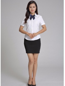 女式短袖衬衣 V领