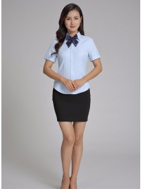 女式短袖衬衣 浅蓝色