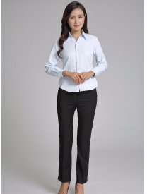 女式长袖V领衬衣