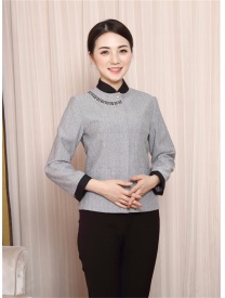 保洁服半边花边 灰色