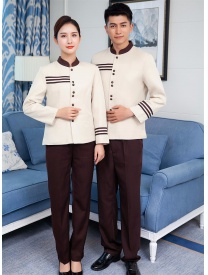 保洁服三杠 米黄
