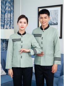 保洁服三杠 浅绿