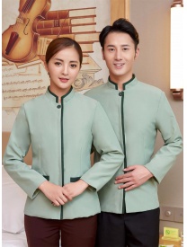 保洁服一粒扣 浅绿
