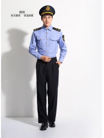 男式药监制服长袖衬衫