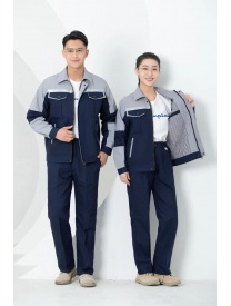 FB002 藏青拼浅灰格子里布